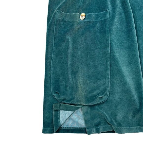 SomeWhat Funky Vintage Turquoise Velour Maxi Skirt and Top Set, Sizes M, L - Picture 7 of 12